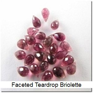 faceted tear drop gemstone briolette beads