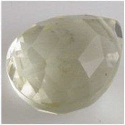 1 Lemon Quartz faceted drop briolette bead 14mm gemstone bead (H)