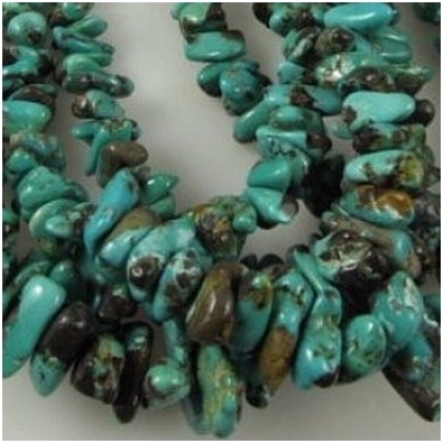 Turquoise Carico Lake graduated nugget 5 to 14mm gemstone beads (N)