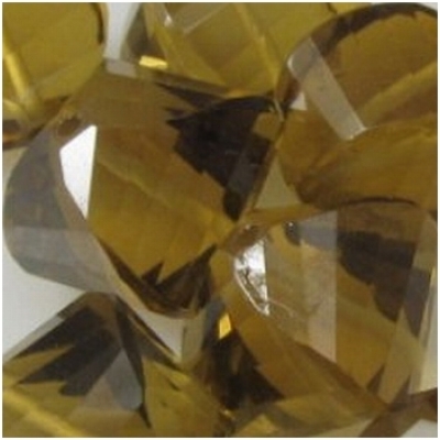 1 Cognac Quartz faceted twist fancy cut briolette 9 to 10mm gemstone bead (N)