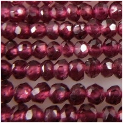 Garnet faceted rondelle 3mm gemstone beads (D)