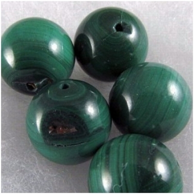 1 Malachite round bead 14mm gemstone bead (N)
