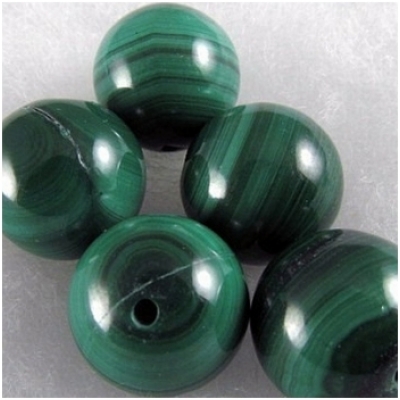 1 Malachite round bead 14mm gemstone bead (N)