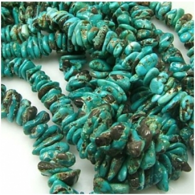 Turquoise Carico Lake graduated nugget 5 to 12mm gemstone beads (N)