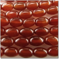 Carnelian puff rice gemstone beads (H) 7.4 to 8.6mm