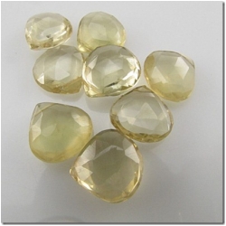 1 Lemon quartz faceted drop briolette gemstone bead (H) 11.9 to 13.1mm