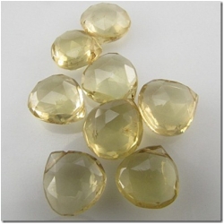 1 Lemon quartz faceted drop briolette gemstone bead (H) 10.1 to 12.3mm