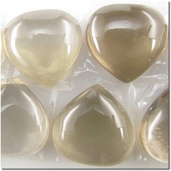 1 Lemon smokey quartz drop gemstone cabochon (H) 14.7 to 14.9mm