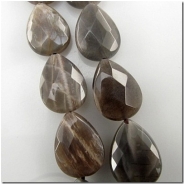 1 Sunstone faceted drop gemstone bead (N) 17.5 to 18mm