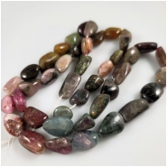 Tourmaline Tumbeled Nugget Gemstone Beads (N) Approximate Size 9.2 x 10mm to 10 x 18.4mm 23 inches Read description