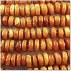 Amber carmel graduated rondelle  gemstone beads (N) 7 to 9.3 mm