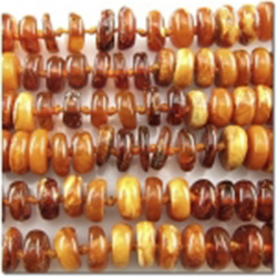 Amber multi color graduated rondelle  gemstone beads (N) 6.7mm to 9.6 mm