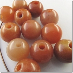 1 Orange aventurine big hole round gemstone bead (N) 20mm