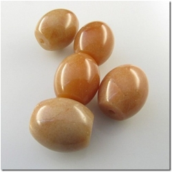 1 Orange aventurine big hole melon gemstone pendant bead (N) 25mm