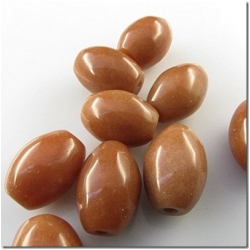 1 Orange aventurine big hole melon gemstone pendant bead (N) 24 to 25mm