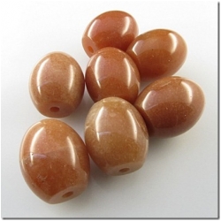1 Orange aventurine big hole melon gemstone pendant bead (N) 24 to 25mm