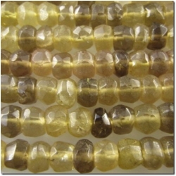 Bi lemon quartz faceted hand cut rondelle gemstone beads (H) 5 to 5.4mm