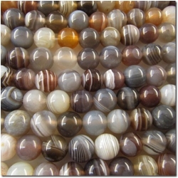 Botswana agate AA round gemstone beads (N) 6 to 6.6mm