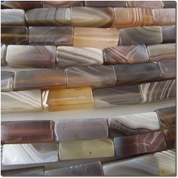 Botswana agate AA rectangle gemstone beads (N) 13.4 to 14mm