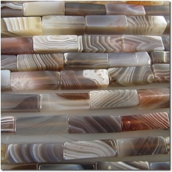 Botswana agate AA rectangle gemstone beads (N) 13.4 to 13.7mm
