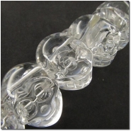 2 Quartz double drilled skull pendant gemstone beads (N) 17.8 to 18.5mm