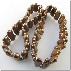 1 Pearl 6.25 inch stretch bracelet (D) pearls measure 13 to 14mm