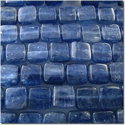 Kyanite A - AA blue square gemstone beads (N) 9.8 to 10mm