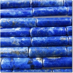 Lapis tube gemstone beads (N) 14.8 to 15.1mm