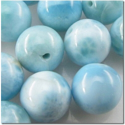 1 Larimar round gemstone bead (N) 9.6 to 9.9mm
