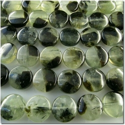Prehnite coin gemstone beads (N) 11.8mm