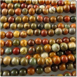 Red creek jasper round gemstone beads (S) 4 to 4.2mm