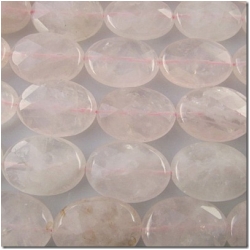 Rose quartz faceted oval gemstone beads (N) 24mm CLOSE OUT!