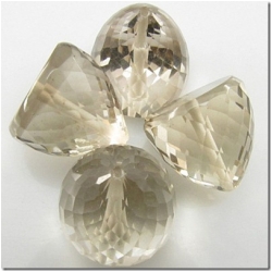 1 Smoky quartz solid faceted cone gemstone bead (H) 14.4 to 16mm
