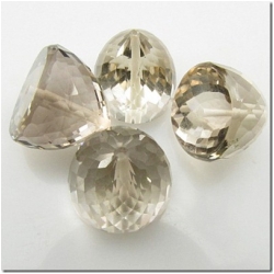 1 Smoky quartz solid faceted cone gemstone bead (H) 13.3 to 14.9mm