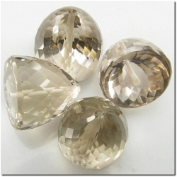 1 Smoky quartz solid faceted cone gemstone bead (H) 14.6 to 16.8mm