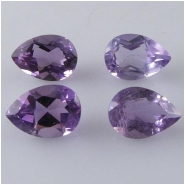 1 Amethyst light faceted pear loose cut gemstone (N) Approximate size 7 x 10mm