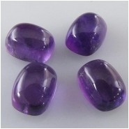 5 Amethyst puff rectangle loose cut cabochon gemstones (N) Approximate size 5 x 7mm