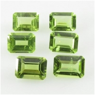 4 Peridot octagon loose cut gemstones (N) Approximate size 3 x 5mm