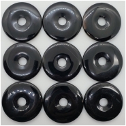 1 Black Agate Donut Gemstone (DH) 48.91 to 49.93mm CLOSEOUT