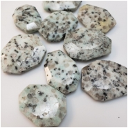 4 Kiwi Stone Jasper Faceted Slab Gemstone Bead (N) 29.36 x 37.68mm to 37.60 x 46.64mm CLOSEOUT