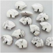 5 Howlite Zuni Fetish Bear Gemstone Bead (N) Approximate size 12.25 x 17.54mm to 12.78 x 19.35mm CLOSEOUT