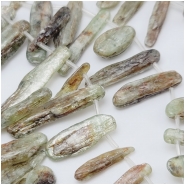 Green Kyanite Top Drilled Stick Gemstone Beads (N) 15 to 32mm