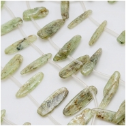 Green Kyanite Top Drilled Stick Gemstone Beads (N) 15 to 35mm