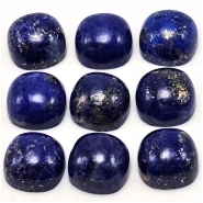 2 Lapis Lazuli Square Cushion Gemstone Cabochons (N) 7.5mm