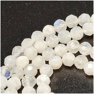 Rainbow Moonstone Faceted Round Gemstone Beads (N) 3.5mm 15.25 inches