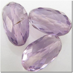 3 Amethyst puff rice gemstone beads (N) 8.9 to 9.6mm