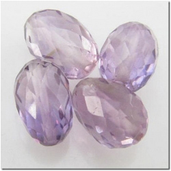 4 Amethyst puff rice gemstone beads (N) 6.5 to 7.9mm
