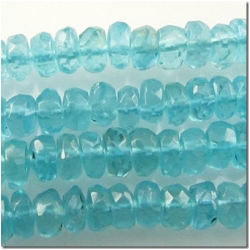 Apatite hand cut faceted rondelle gemstone beads (N) 4.3 to 4.5mm