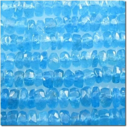 Apatite hand cut faceted rondelle gemstone beads (N) 3.1 to 3.6mm