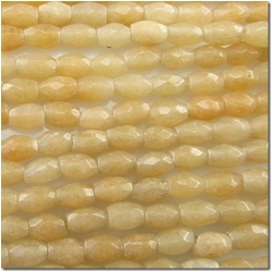 Orange aventurine light color faceted puff rice gemstone beads (N) 5.4 to 6.3mm CLOSE OUT!